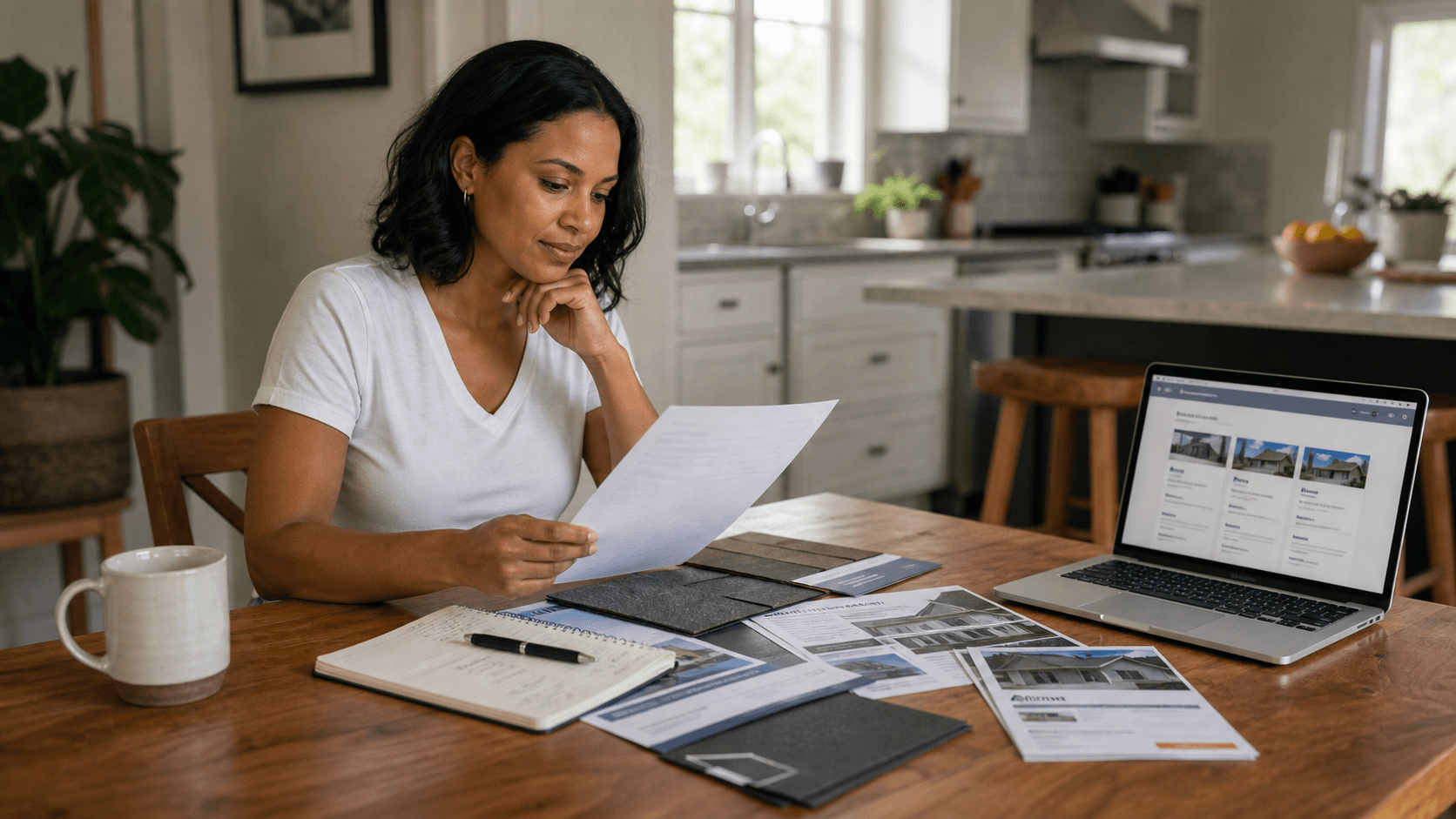 Woman reviewing contractors