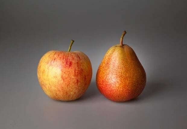 an apple and a pear