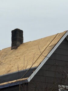 roof decking, bare, with no shingles