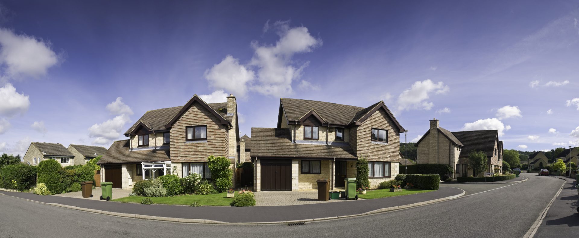 Photograph of a residential street of detached houses