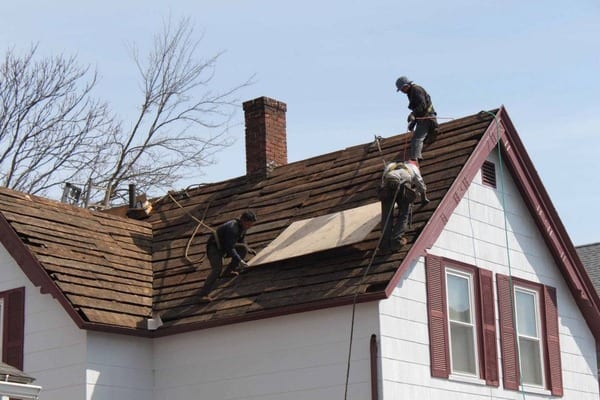 This is a photo of a local roofing construction project.