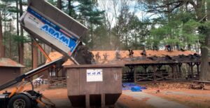 Replacing the dining pavilion roof at Camp Weber