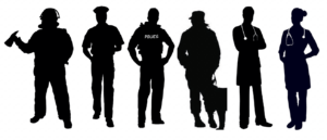 silhouettes of community workers