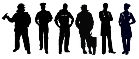 Silhouettes Of Community Workers