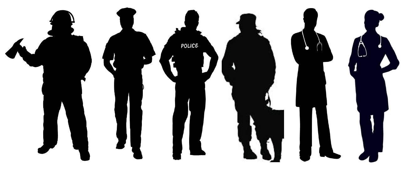 silhouettes of community workers