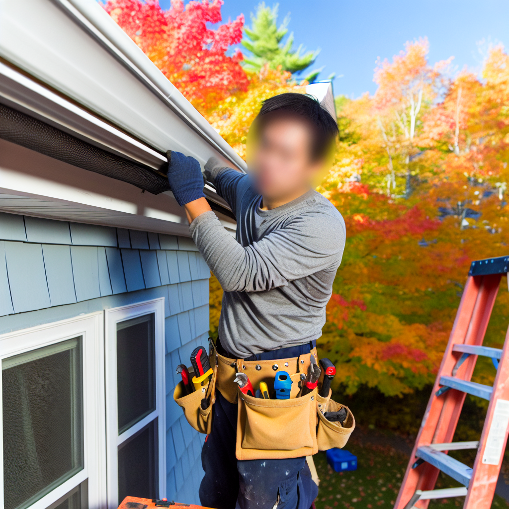 a man working on a gutter