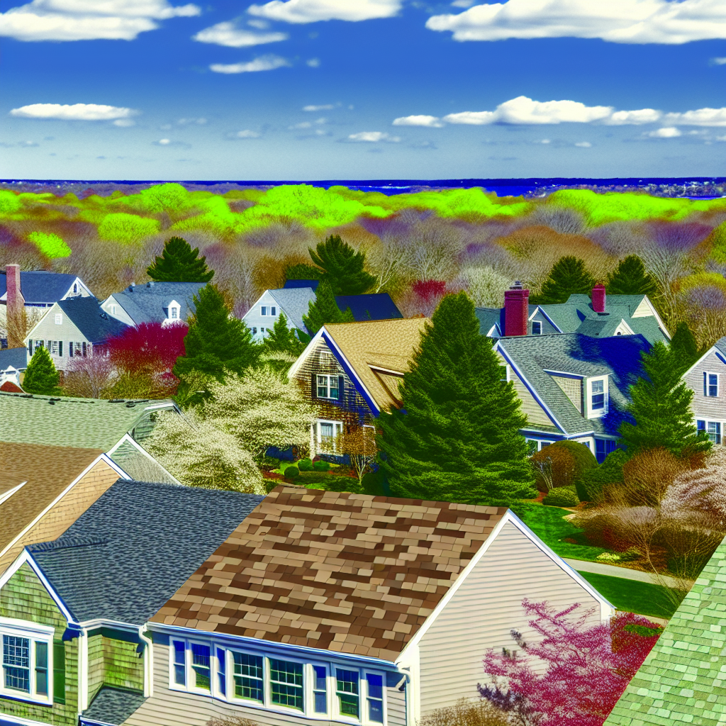 a group of houses with trees in the background