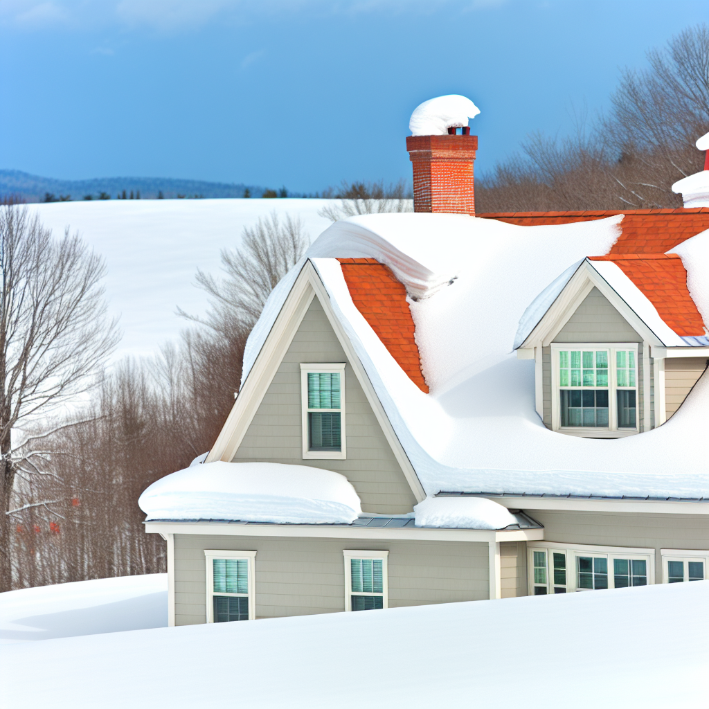 a house with snow on the roof