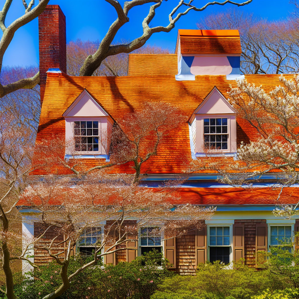 a house with trees around it