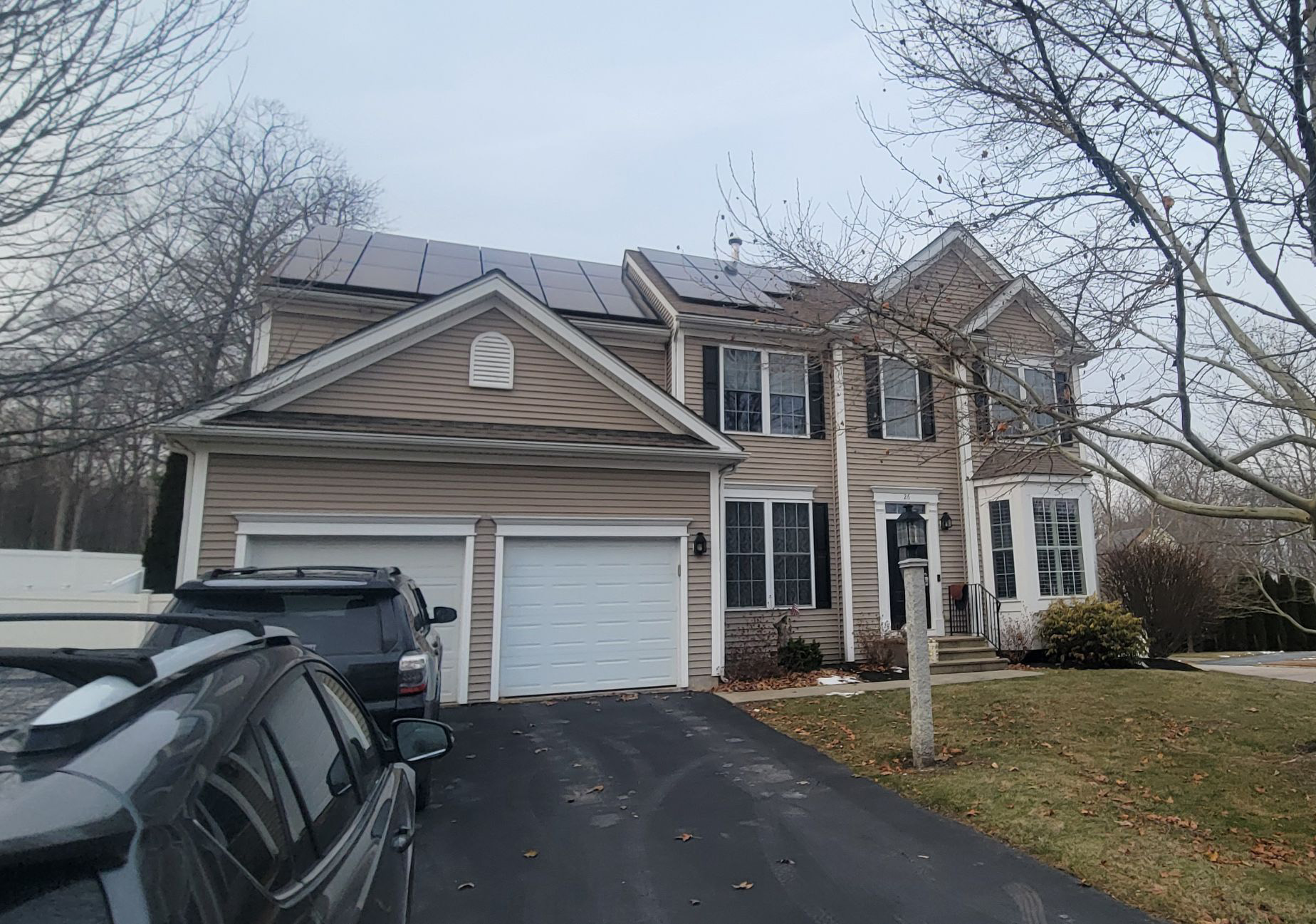 a home with a roof of medium complexity