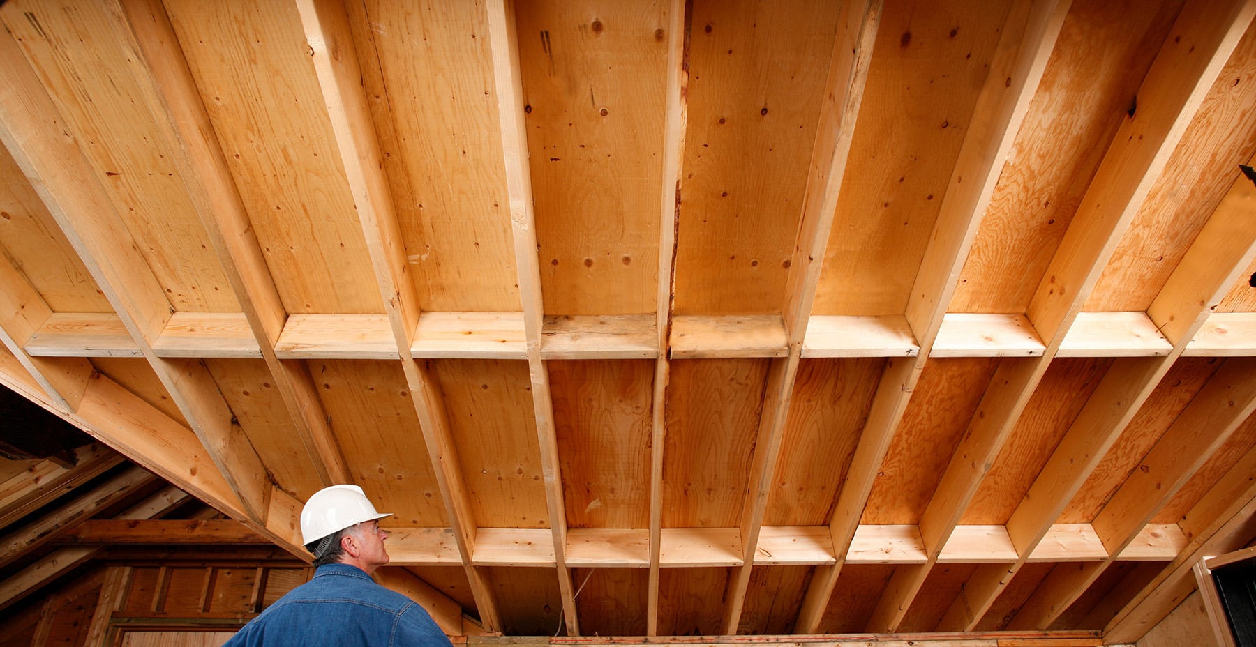 inspecting roof underside