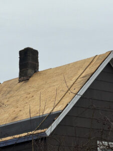 roof decking, bare, with no shingles