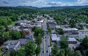 overhead view of great barrington, massachusetts