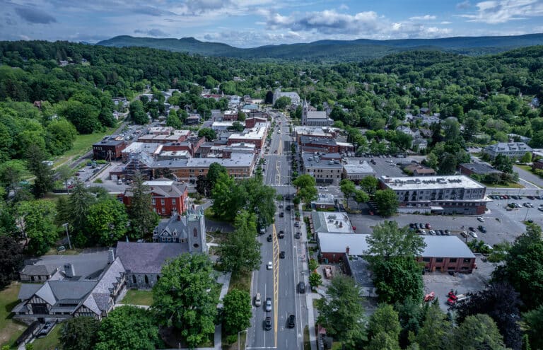 overhead view of great barrington, massachusetts