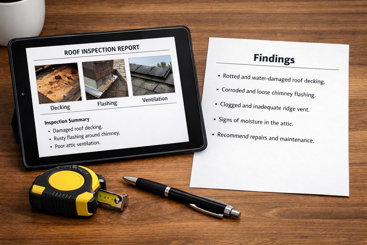 roof inspection report findings