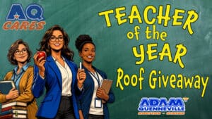 Teacher of the Year Roof Giveaway 2026 graphic