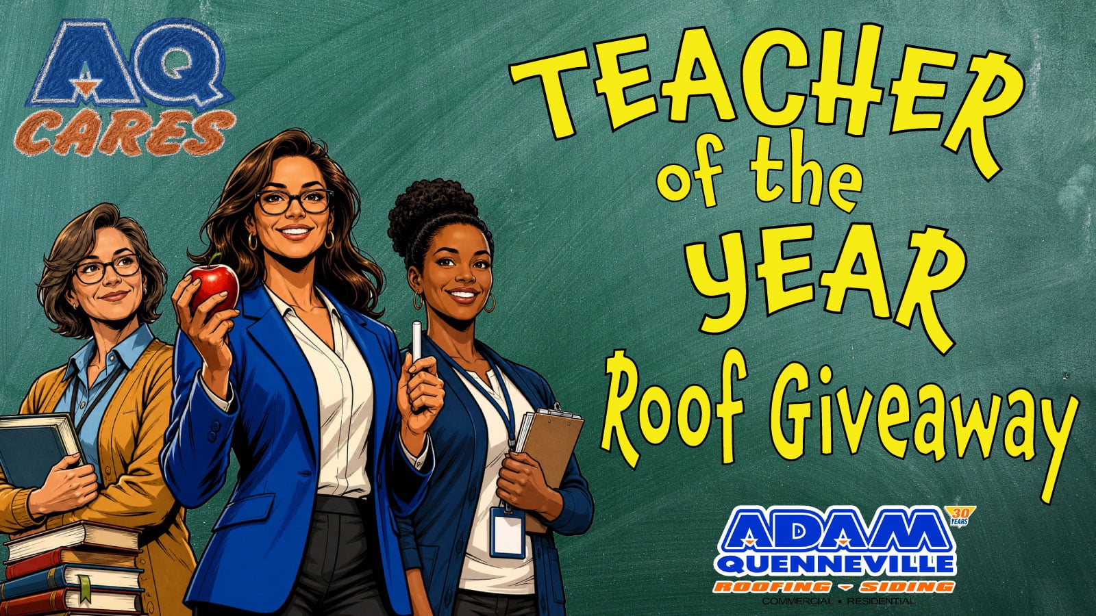 Teacher of the Year Roof Giveaway 2026 graphic
