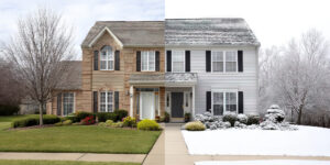 house in both winter and spring