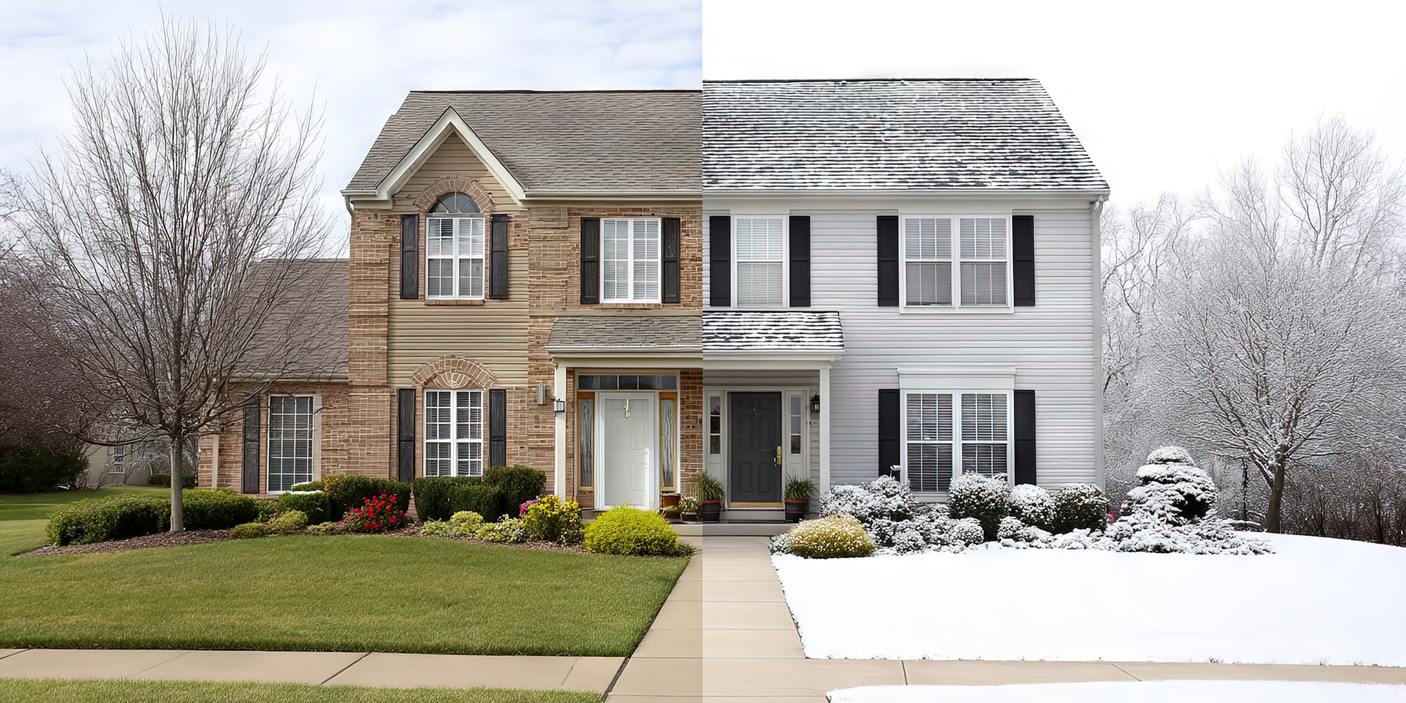 house in both winter and spring
